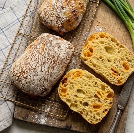 Corn & Cheddar Sourdough Ciabatta